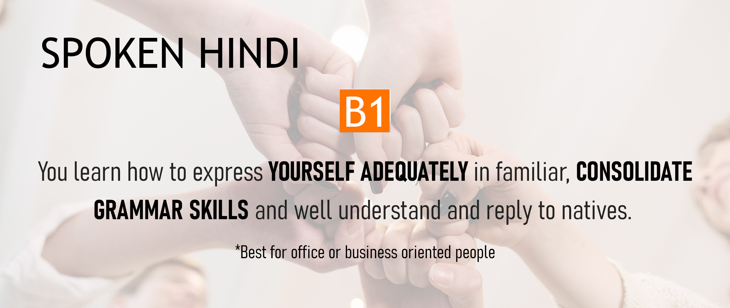 Spoken Hindi B1 course banner