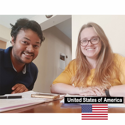 Vivek with a Hindi student from the United States