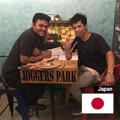 Vivek with a Hindi student from Japan