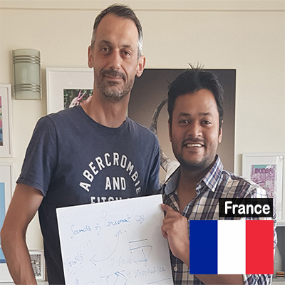 Vivek with a Hindi student from France
