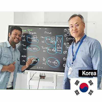 Vivek with a Hindi student from Korea