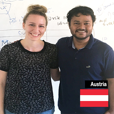 Vivek with a Hindi student from Austria