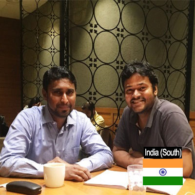 Vivek with a Hindi student from South India
