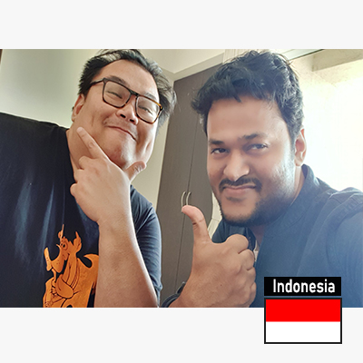 Vivek with a Hindi student from Indonesia